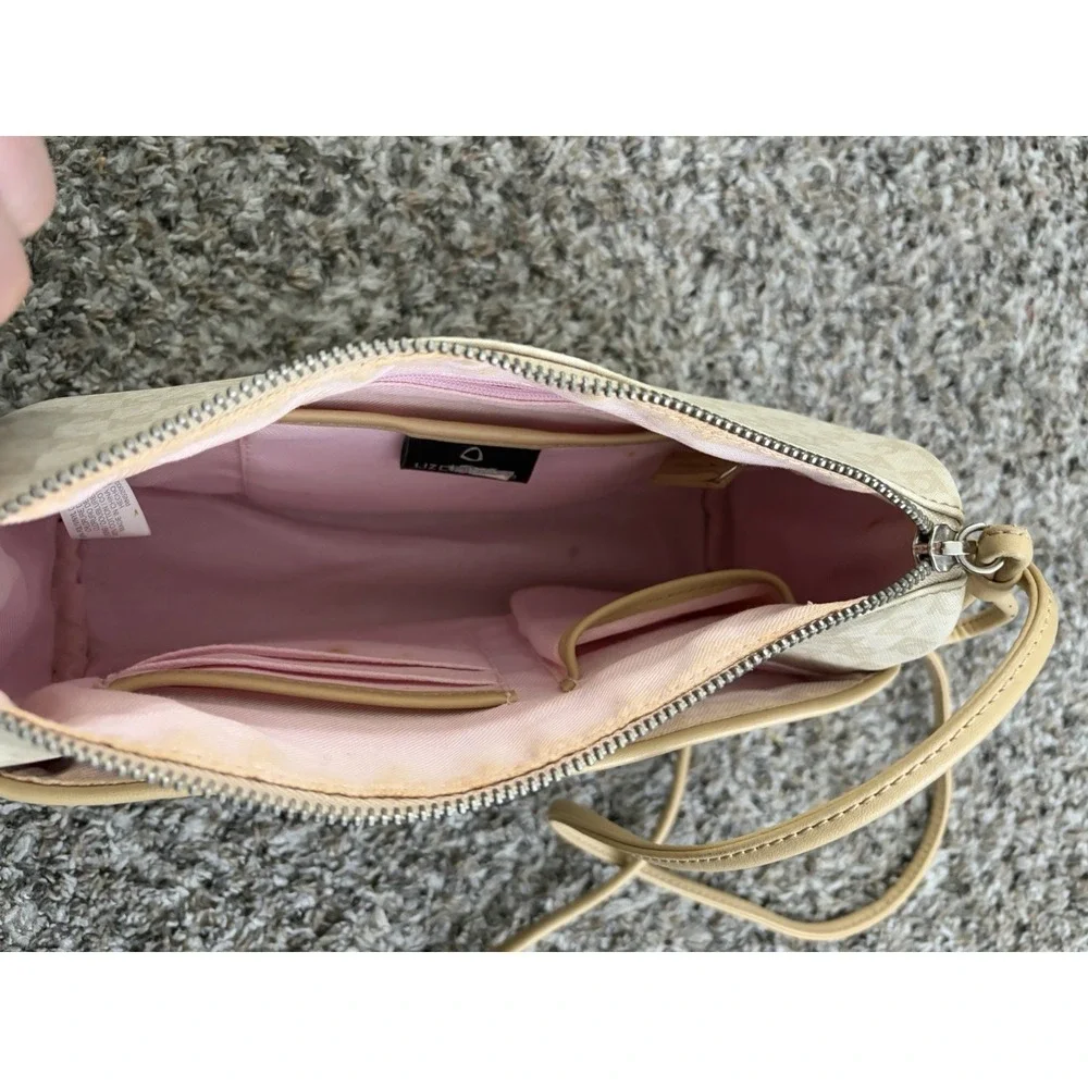 Liz Claiborne Crossbody Purse Bag‎ Beige Crème White Tan